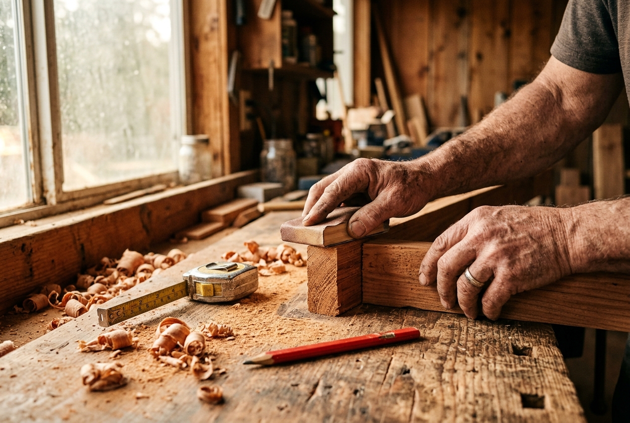 Working hands at the craft